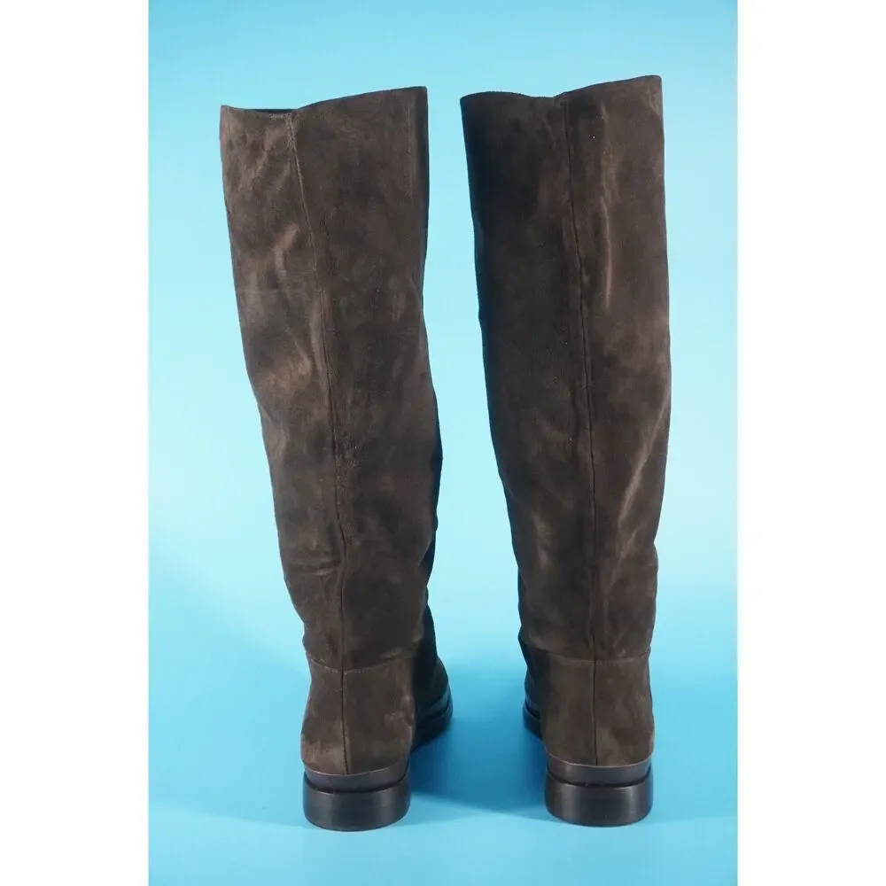 Vince Carleigh Clove Brown Suede Knee Boots Size 10 Tall Women's New Riding